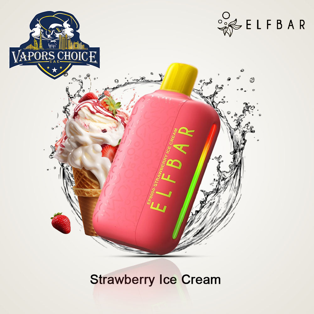 ELFBAR EP8000 (50mg) 8000 PUFFS - DISPOSABLE VAPE (Non-Rechargeable) Strawberry Ice Cream UAE Dubai & Al Ain