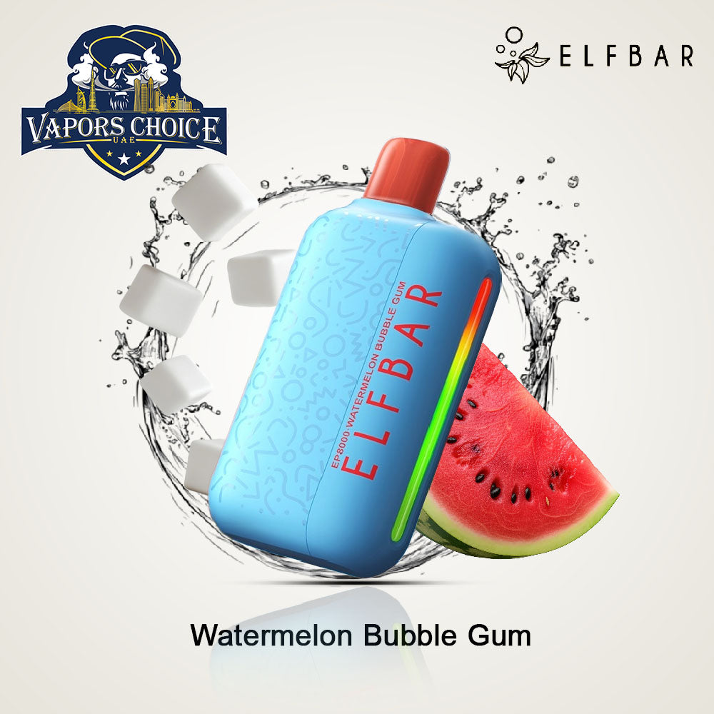 ELFBAR EP8000 (50mg) 8000 PUFFS - DISPOSABLE VAPE (Non-Rechargeable) Watermelon Bubble Gum UAE Dubai & Abu Dhabi