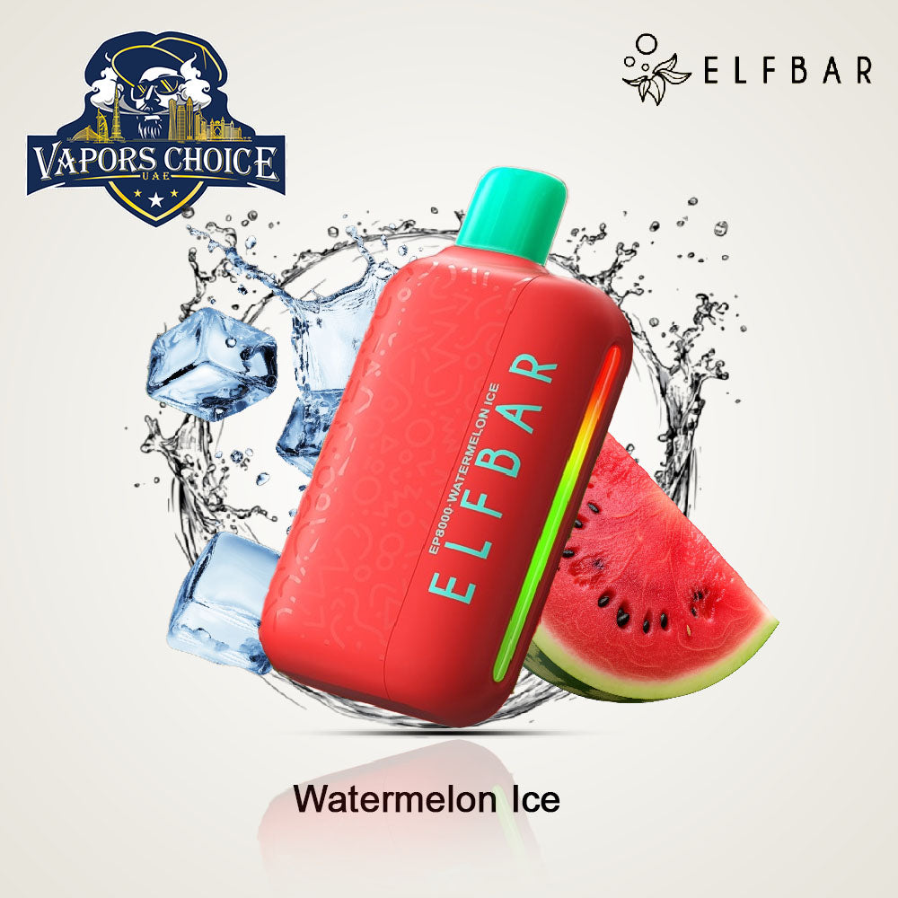 ELFBAR EP8000 (50mg) 8000 PUFFS - DISPOSABLE VAPE (Non-Rechargeable) Watermelon Ice UAE Ajman & Al Ain