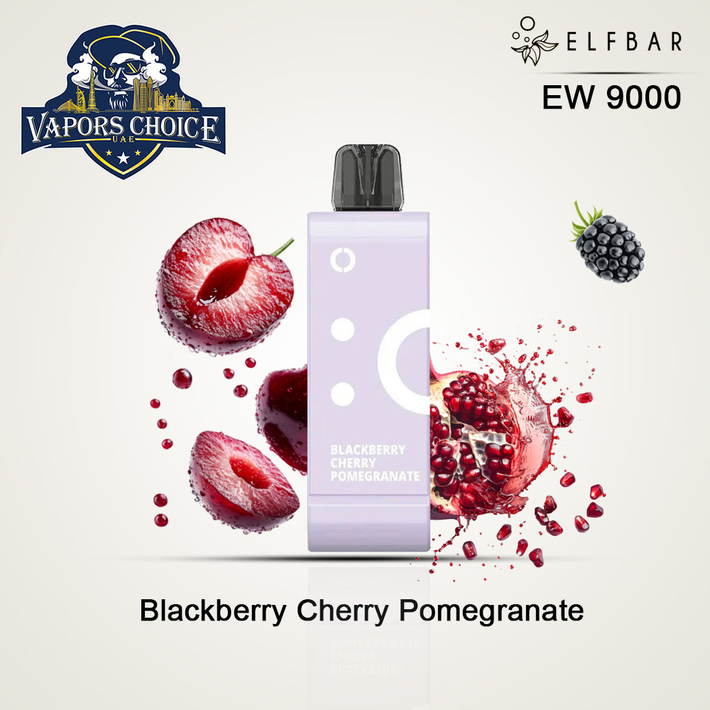ELFBAR EW9000 (50mg) - 9000 PUFFS Disposable Pods & Kit Blackberry Cherry Pomegranate UAE Abu Dhabi