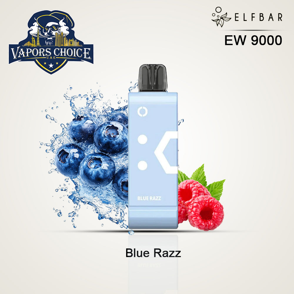 ELFBAR EW9000 (50mg) - 9000 PUFFS Disposable Pods & Kit Blue Razz UAE Abu Dhabi