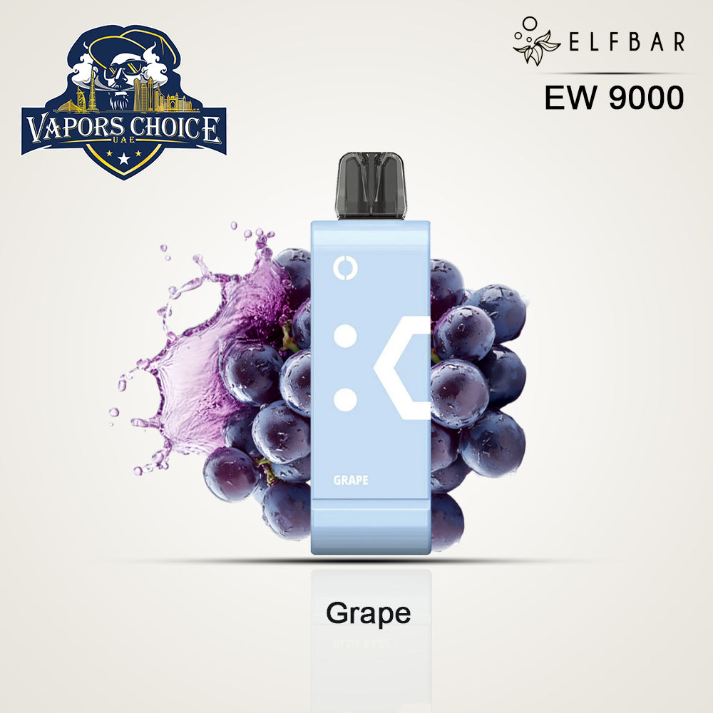 ELFBAR EW9000 (50mg) - 9000 PUFFS Disposable Pods & Kit Grape UAE Abu Dhabi