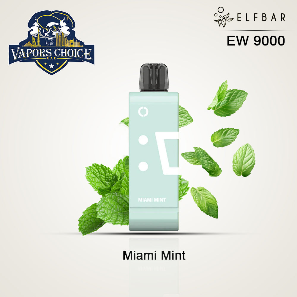 ELFBAR EW9000 (50mg) - 9000 PUFFS Disposable Pods & Kit Miami Mint UAE Abu Dhabi