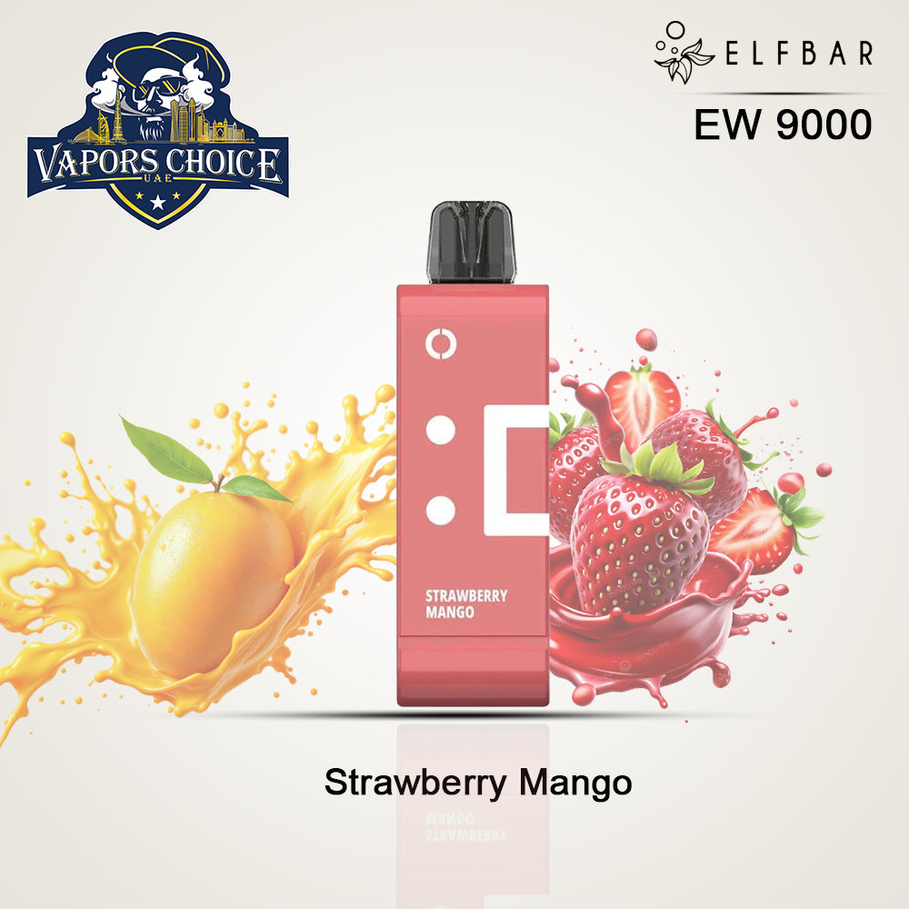 ELFBAR EW9000 (50mg) - 9000 PUFFS Disposable Pods & Kit Strawberry Mango UAE Abu Dhabi