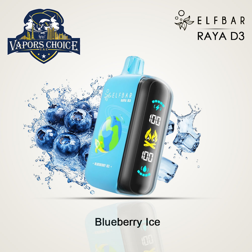 ELFBAR RAYA D3 (50mg) 25K PUFFS DISPOSABLE VAPE Blueberry Ice UAE Abu Dhabi
