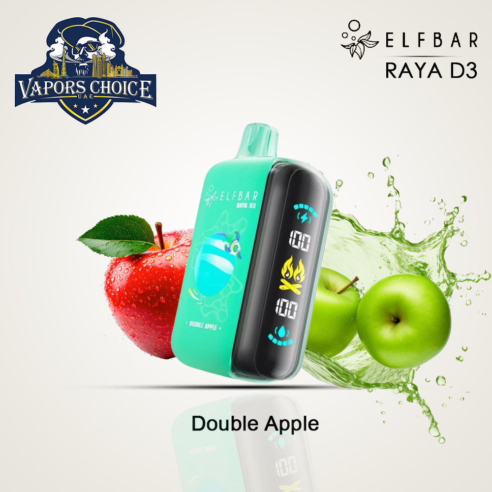 ELFBAR RAYA D3 (50mg) 25K PUFFS DISPOSABLE VAPE Double Apple UAE Abu Dhabi