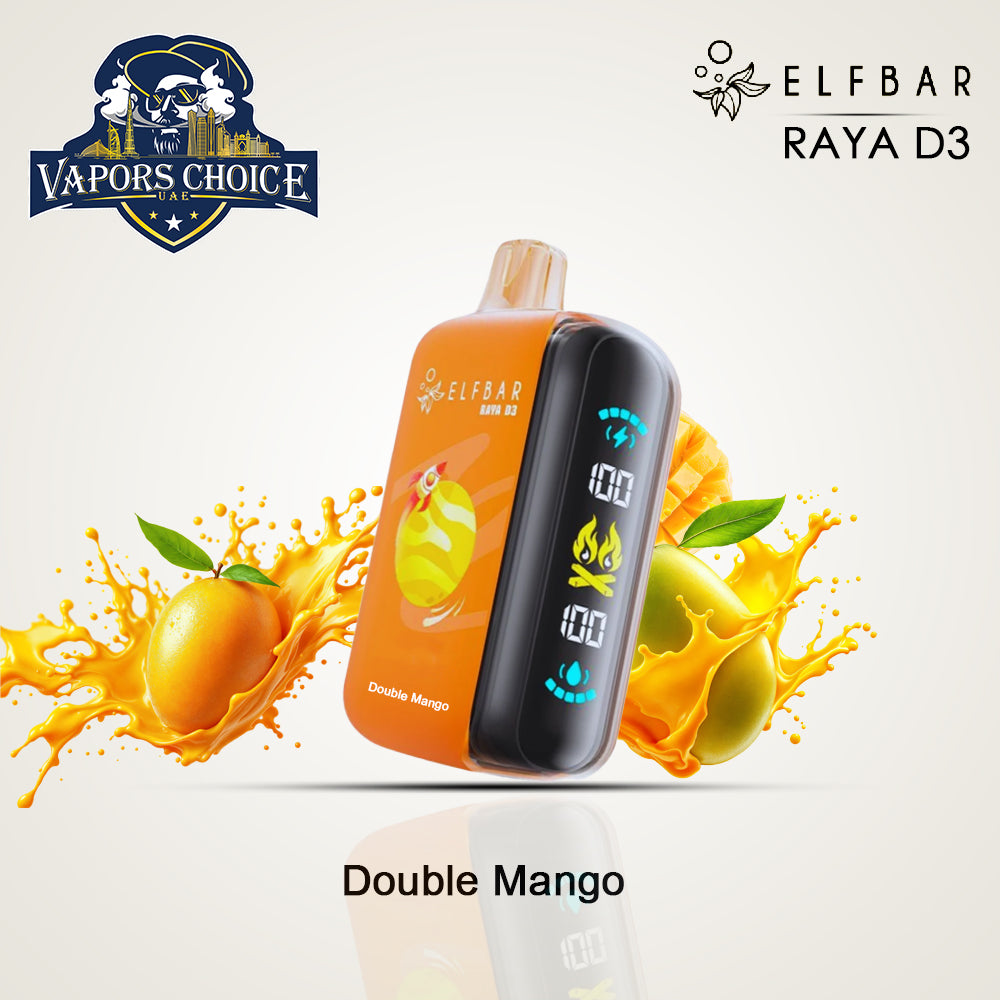 ELFBAR RAYA D3 (50mg) 25K PUFFS DISPOSABLE VAPE Double Mango UAE Abu Dhabi