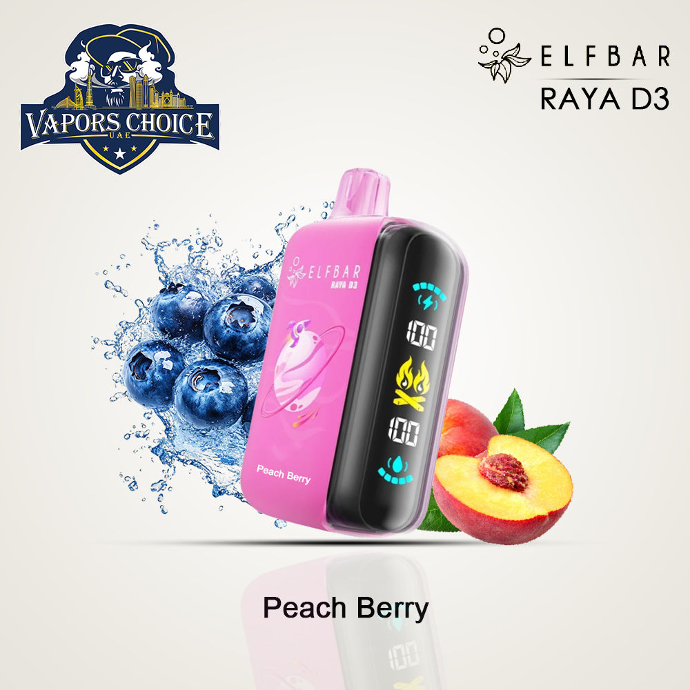 ELFBAR RAYA D3 (50mg) 25K PUFFS DISPOSABLE VAPE Peach Berry UAE Abu Dhabi