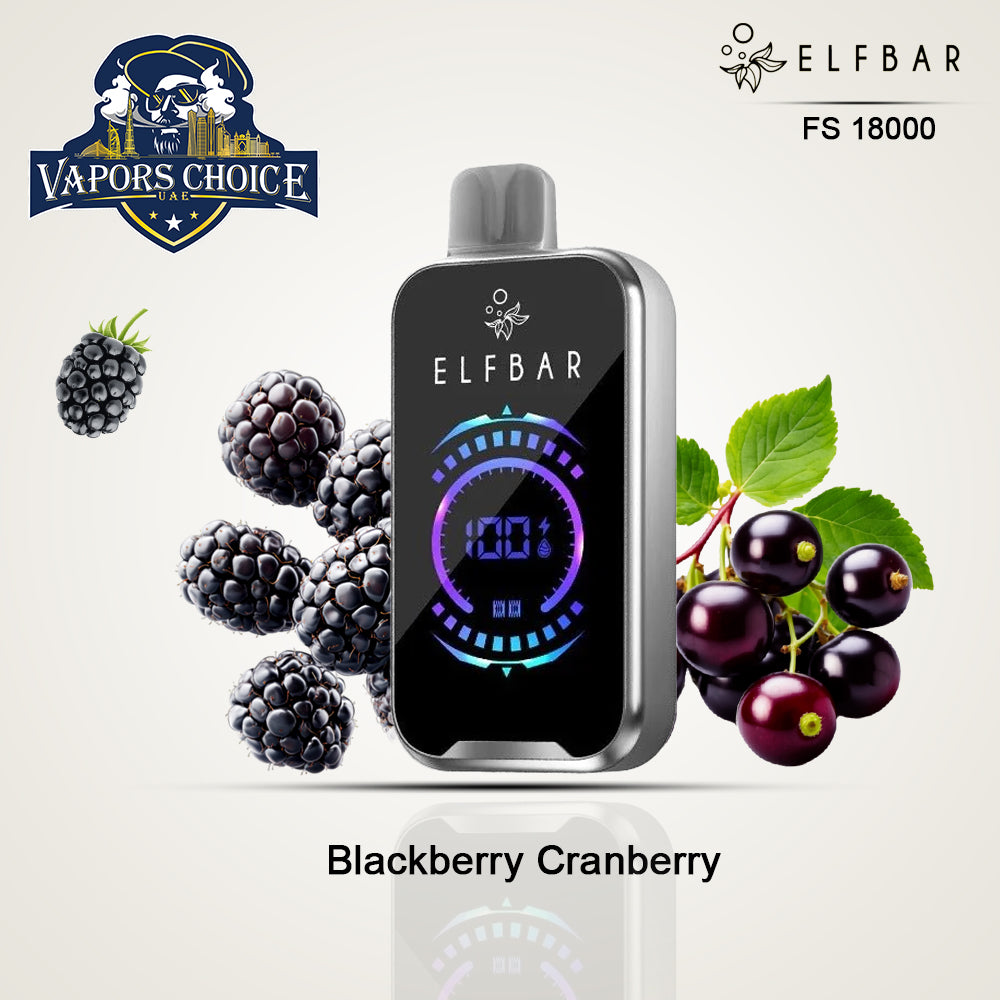 ELF BAR FS18000 PUFFS - (50mg) DISPOSABLE VAPE Blackberry Cranberry UAE Abu Dhabi