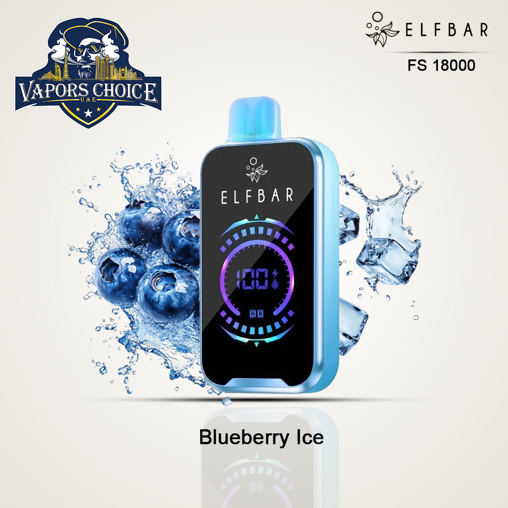 ELF BAR FS18000 PUFFS - (50mg) DISPOSABLE VAPE Blueberry Ice UAE Abu Dhabi