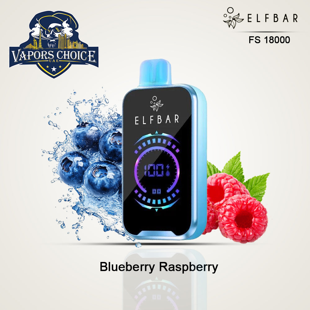 ELF BAR FS18000 PUFFS - (50mg) DISPOSABLE VAPE Blueberry Raspberry UAE Abu Dhabi