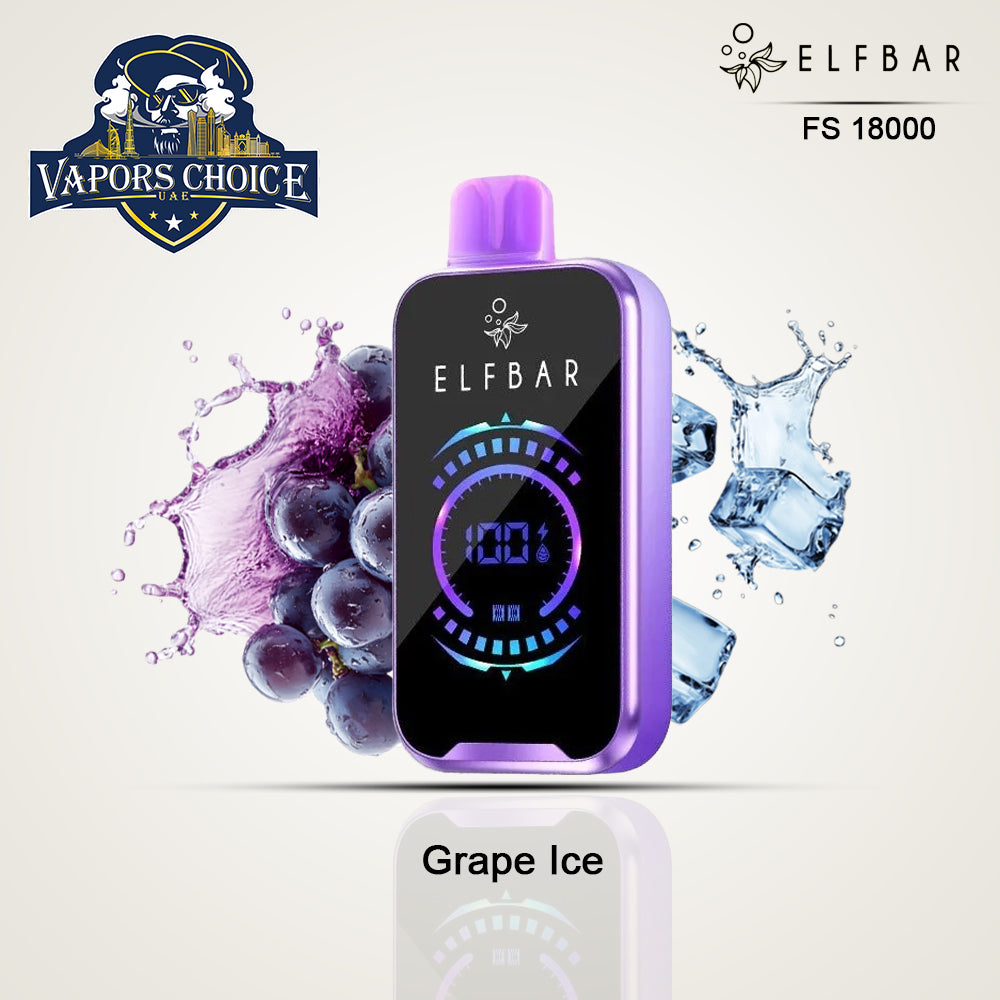 ELF BAR FS18000 PUFFS - (50mg) DISPOSABLE VAPE Grape Ice UAE Abu Dhabi