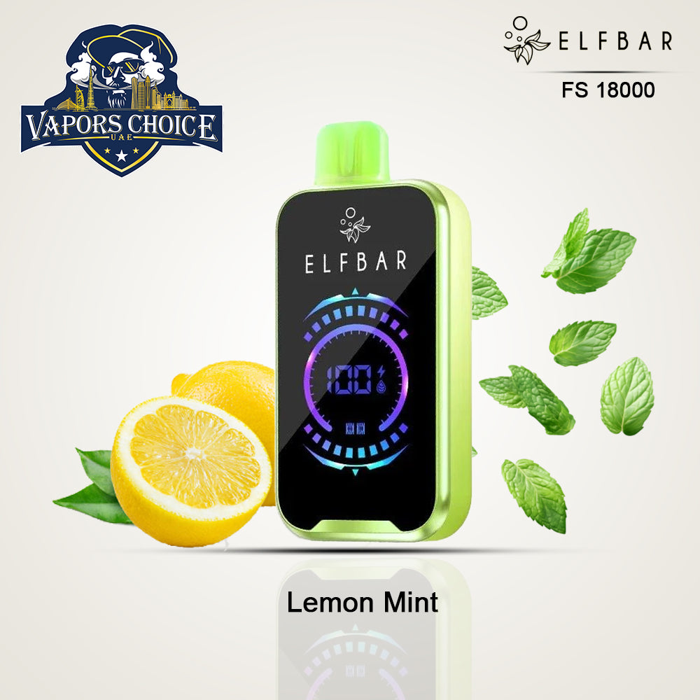 ELF BAR FS18000 PUFFS - (50mg) DISPOSABLE VAPE Lemon Mint UAE Abu Dhabi