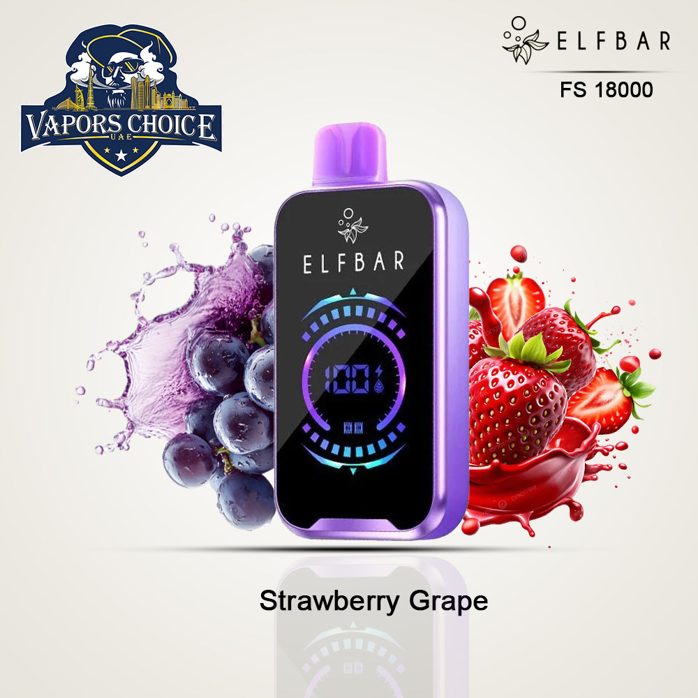 ELF BAR FS18000 PUFFS - (50mg) DISPOSABLE VAPE Strawberry Grape UAE Abu Dhabi