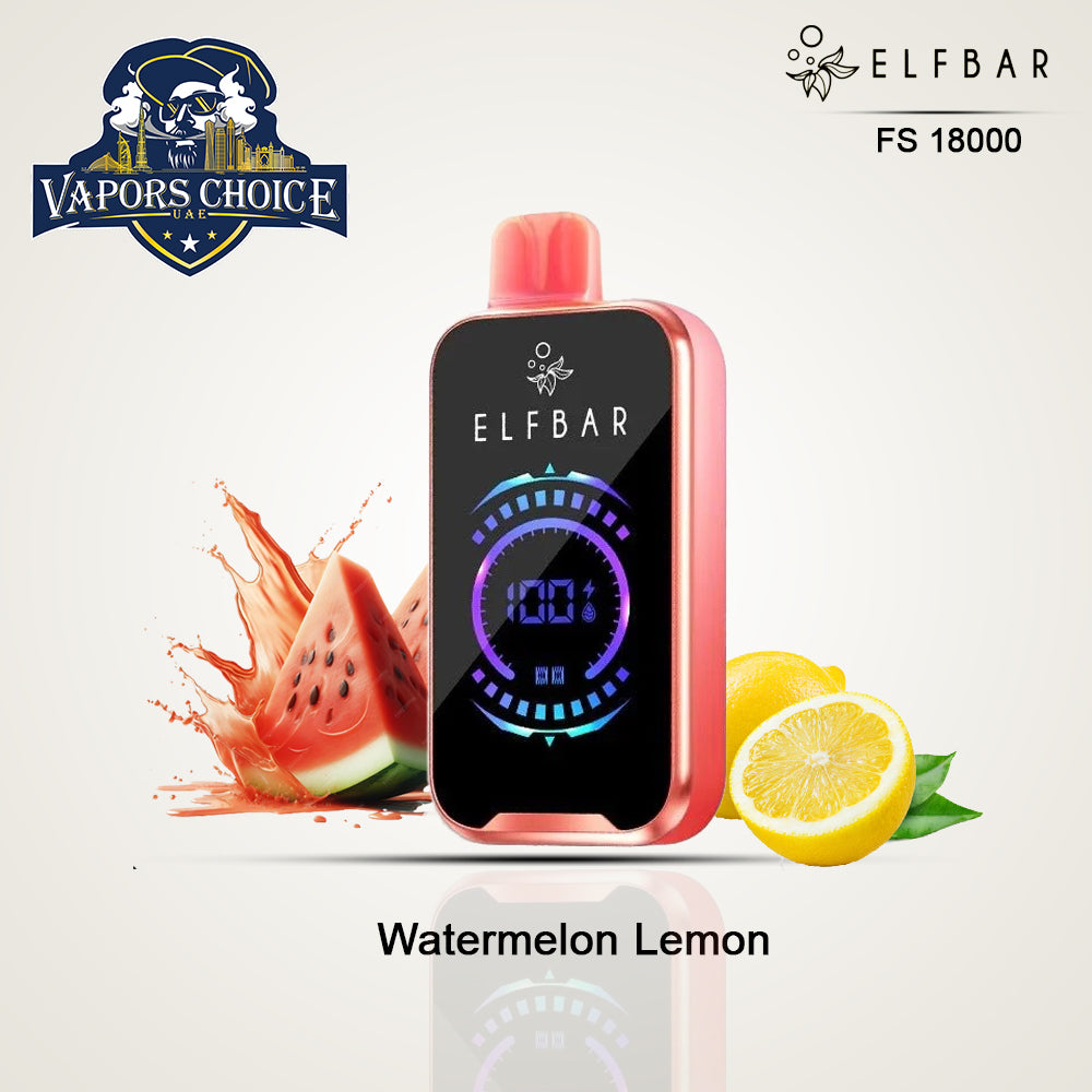 ELF BAR FS18000 PUFFS - (50mg) DISPOSABLE VAPE Watermelon Lemon UAE Abu Dhabi