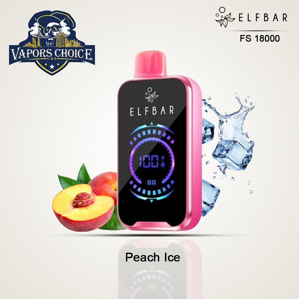 ELF BAR FS18000 PUFFS (50mg) DISPOSABLE VAPE Peach Ice UAE Dubai & Abu Dhabi
