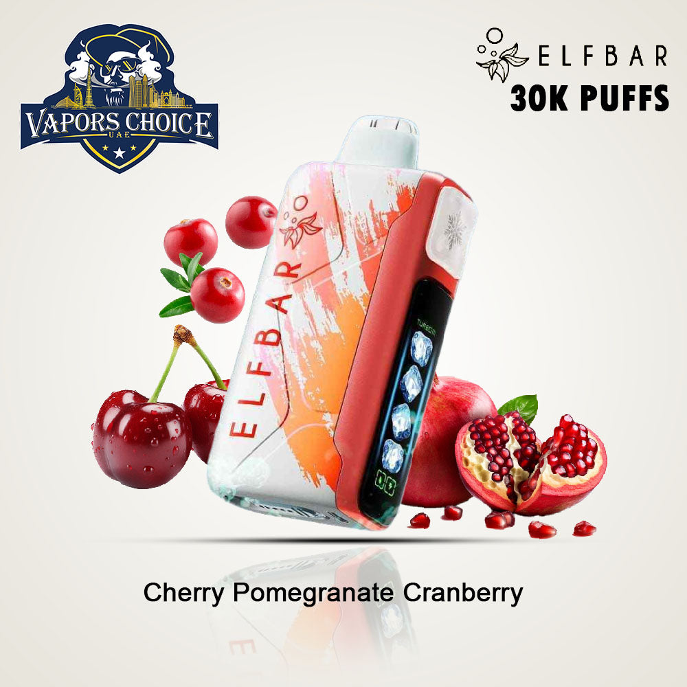 ELF BAR Ice King 30000 PUFFS Disposable Vape Cherry Pomegranate Cranberry UAE Abu Dhabi