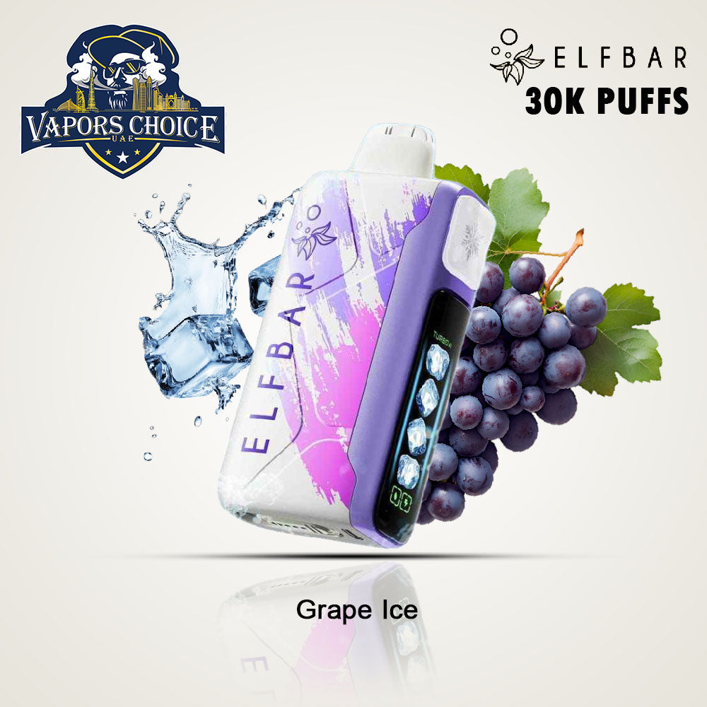 ELF BAR Ice King 30000 PUFFS Disposable Vape Grape Ice UAE Abu Dhabi