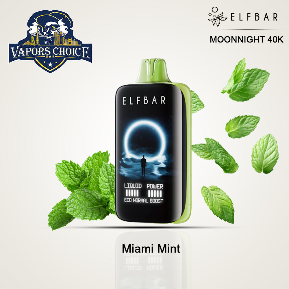 ELF BAR MOONNIGHT 40K PUFFS-DISPOSABLE VAPE Miami Mint UAE Abu Dhabi