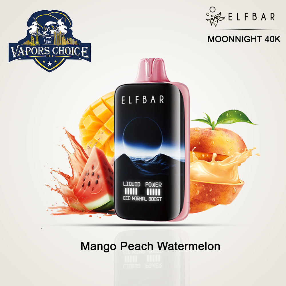 ELF BAR MOONNIGHT 40K PUFFS-DISPOSABLE VAPE Peach Mango Watermelon UAE Abu Dhabi
