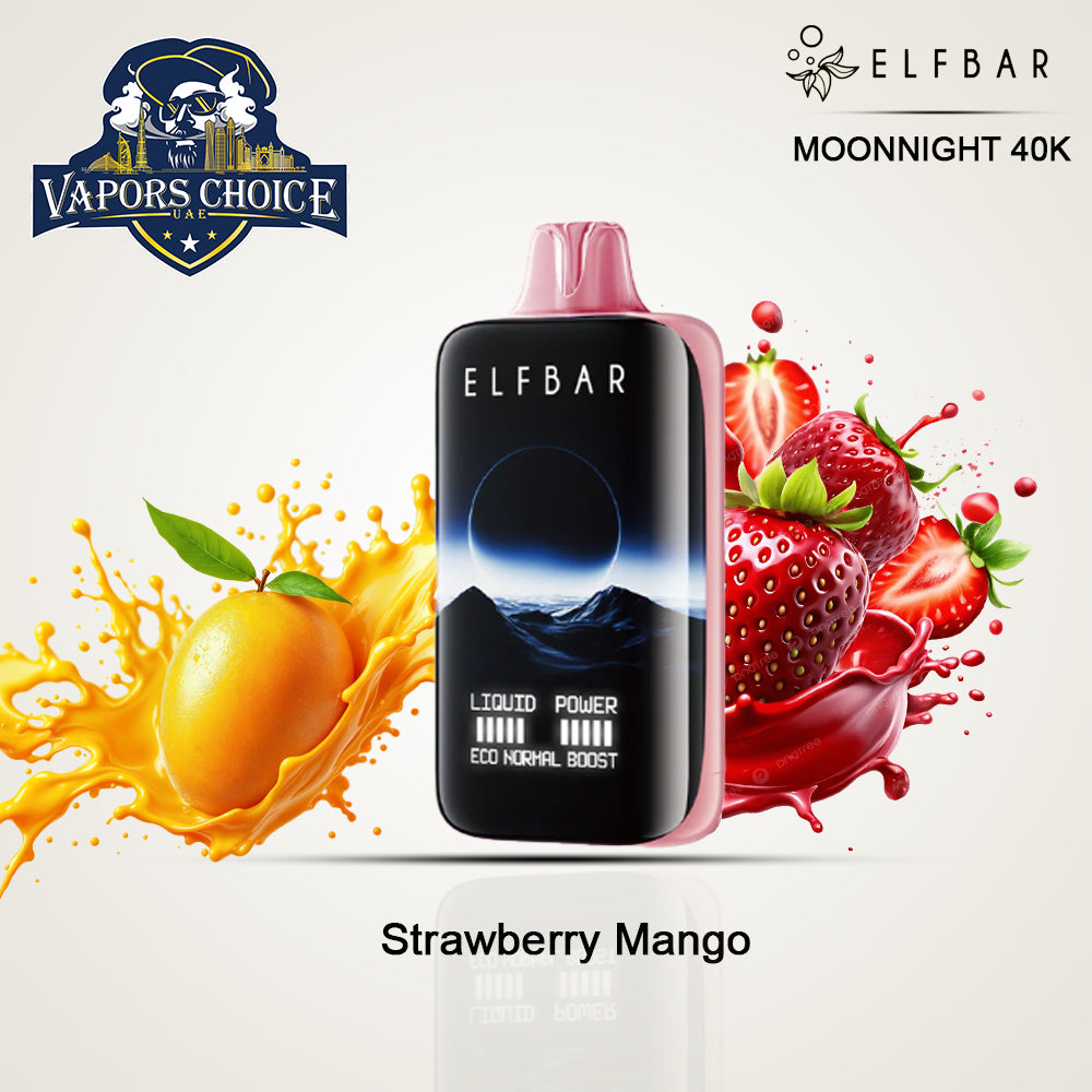 ELF BAR MOONNIGHT 40K PUFFS-DISPOSABLE VAPE Strawberry Mango UAE Abu Dhabi