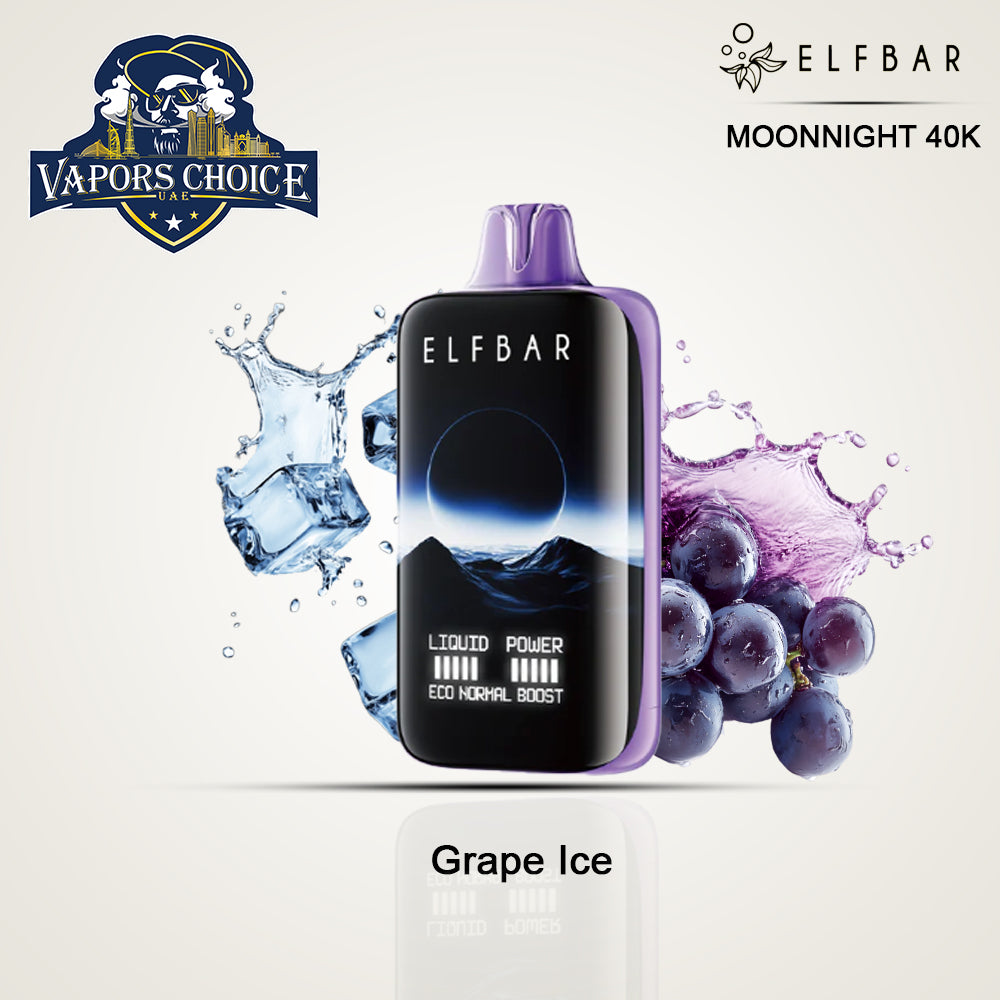 ELF BAR MOONNIGHT 40K PUFFS - DISPOSABLE VAPE Grape Ice UAE Ajman