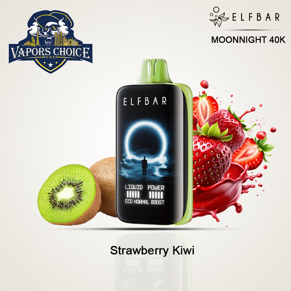 ELF BAR MOONNIGHT 40K PUFFS - DISPOSABLE VAPE Strawberry Kiwi UAe Abu Dhabi & Sharjah