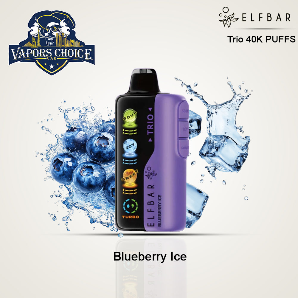 ELF BAR Trio 40K Puffs Disposable Vape Blueberry Ice UAE Abu Dhabi & Al Ain