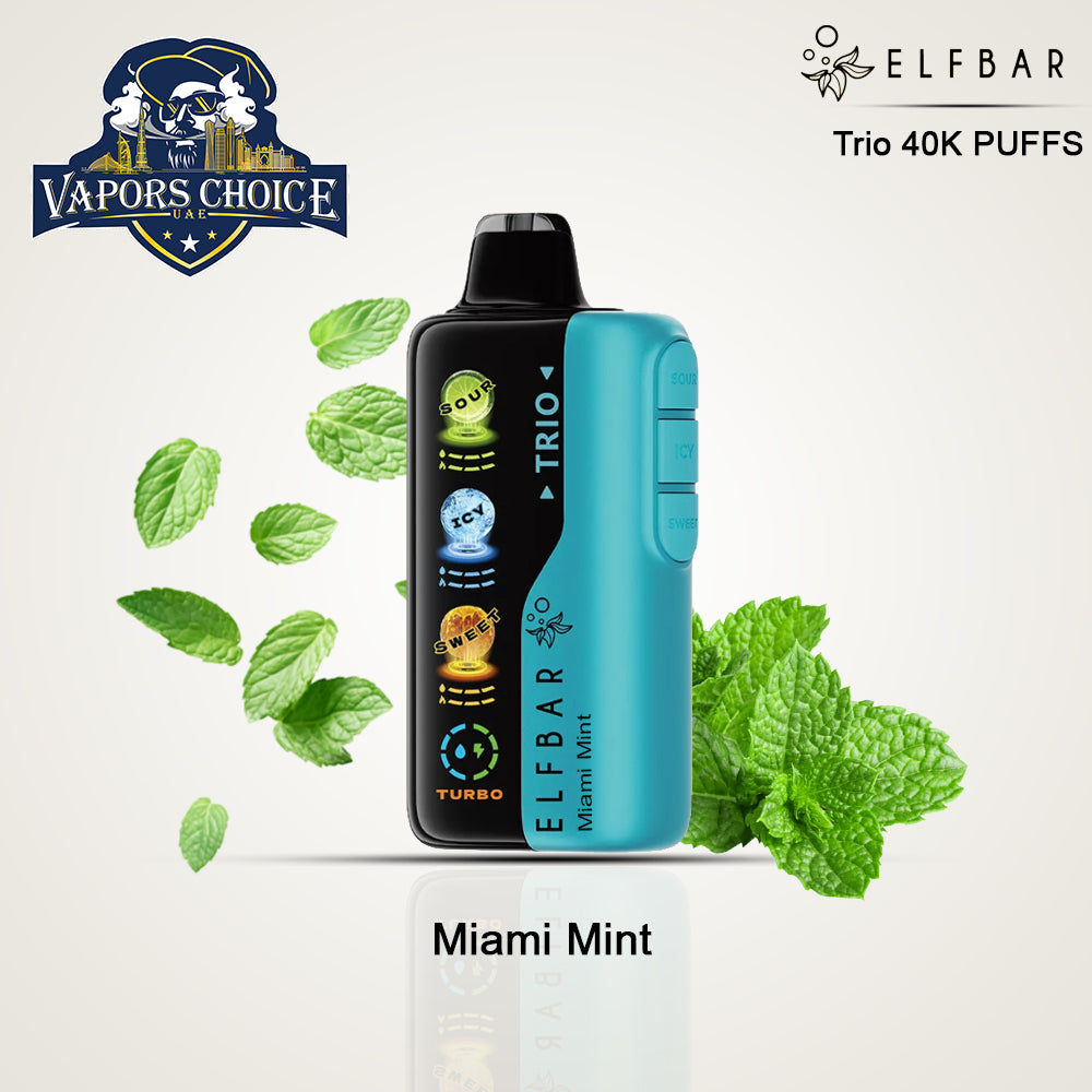 ELF BAR Trio 40K Puffs Disposable Vape Miami Mint UAE Dubai