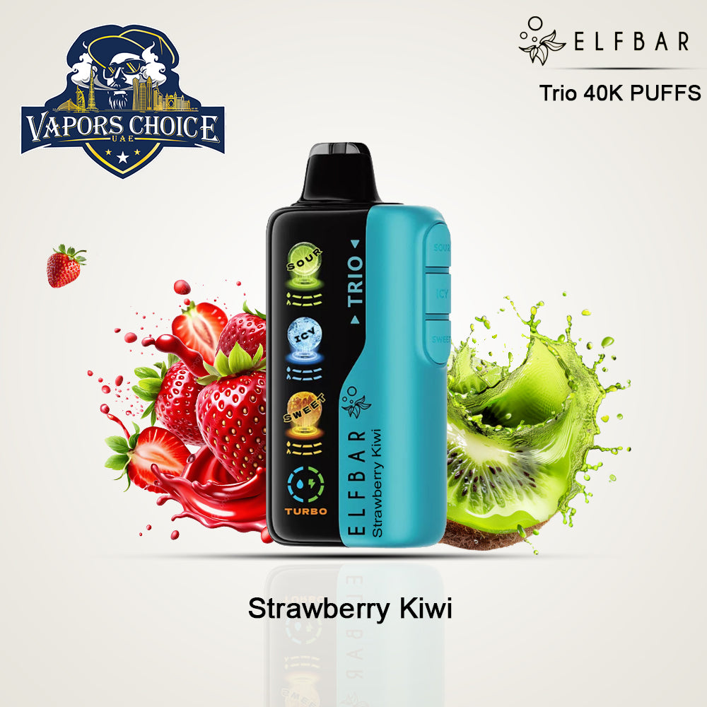ELF BAR Trio 40K Puffs Disposable Vape Strawberry Kiwi UAE Abu Dhabi & Dubai