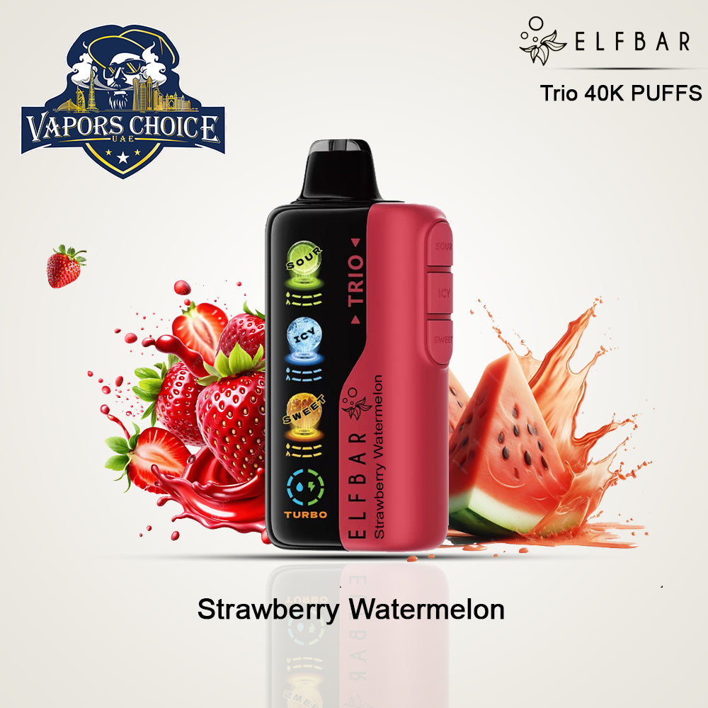 ELF BAR Trio 40K Puffs Disposable Vape Strawberry Watermelon UAE Abu Dhabi & Ras Alkhimah