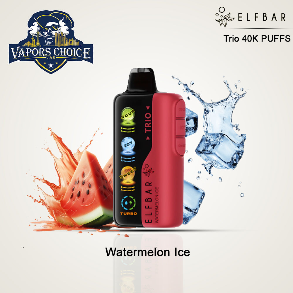 ELF BAR Trio 40K Puffs Disposable Vape Watermelon Ice UAE Abu Dhabi