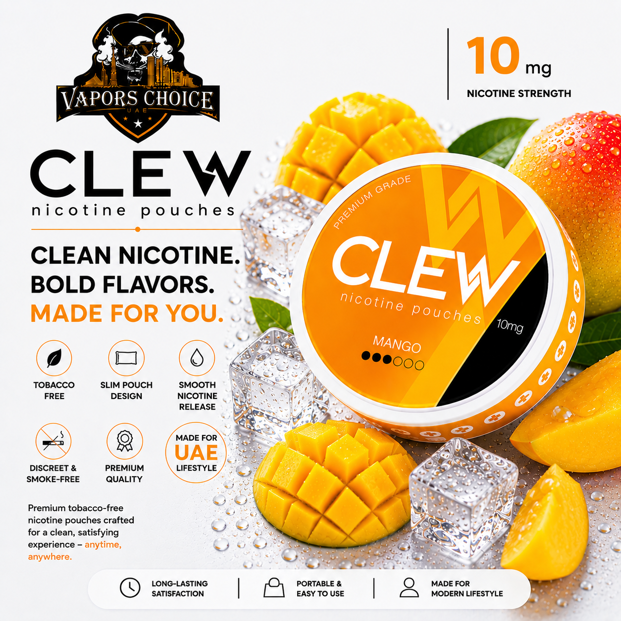 CLEW Nicotine Pouches Mango 10mg Abu Dhabi, UAE