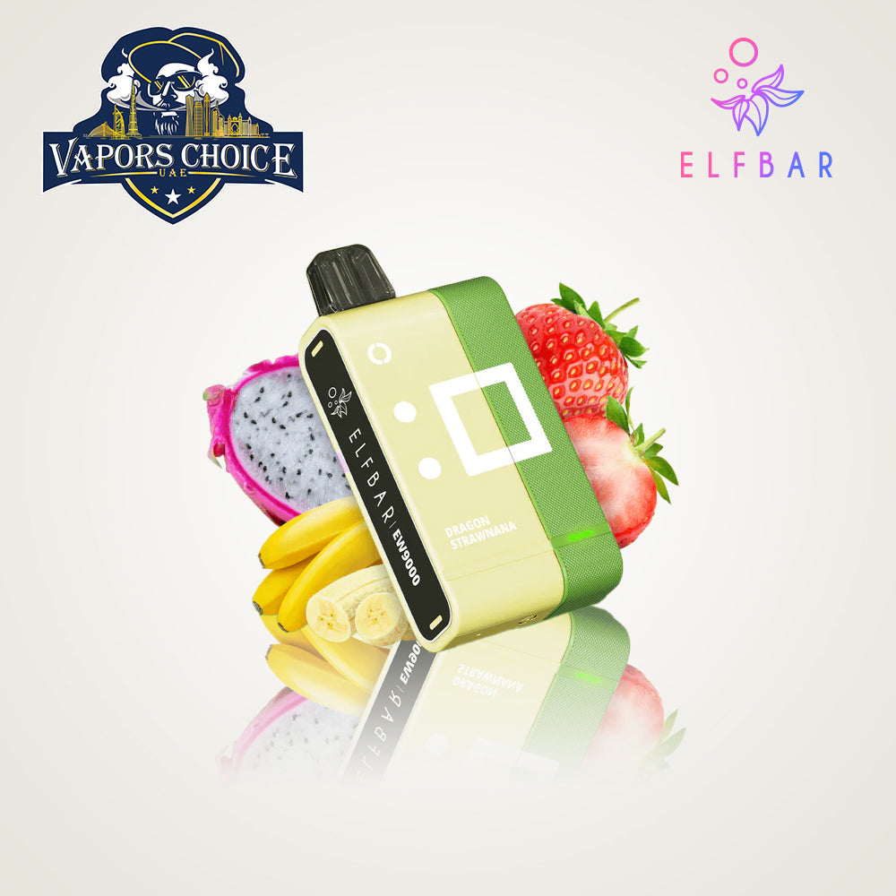ELFBAR EW9000 (50mg) 9000 PUFFS Disposable Pods & Kit Dragon Strawnana UAE Fujairah 