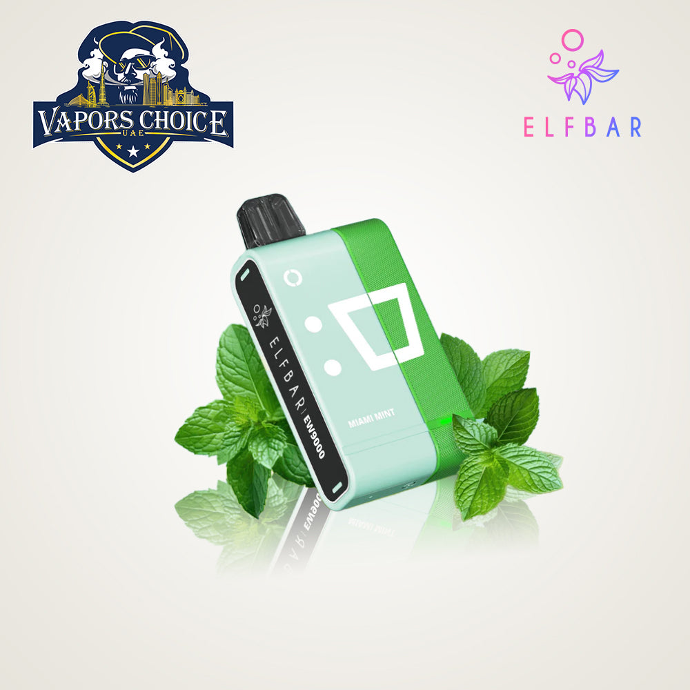 ELFBAR EW9000 (50mg) 9000 PUFFS Disposable Pods & Kit Miami Mint UAE Abu Dhabi