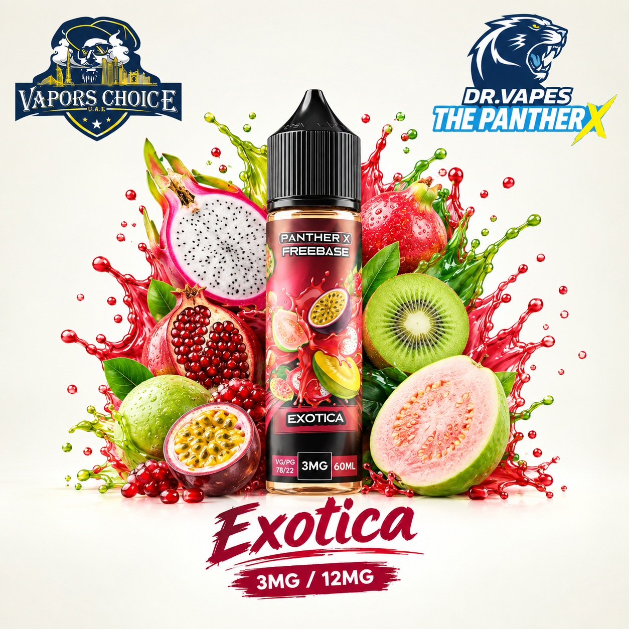 Dr Vapes The Panther X  - Freebase e-liquid 60ML & Exotica & UAE & Sharjah