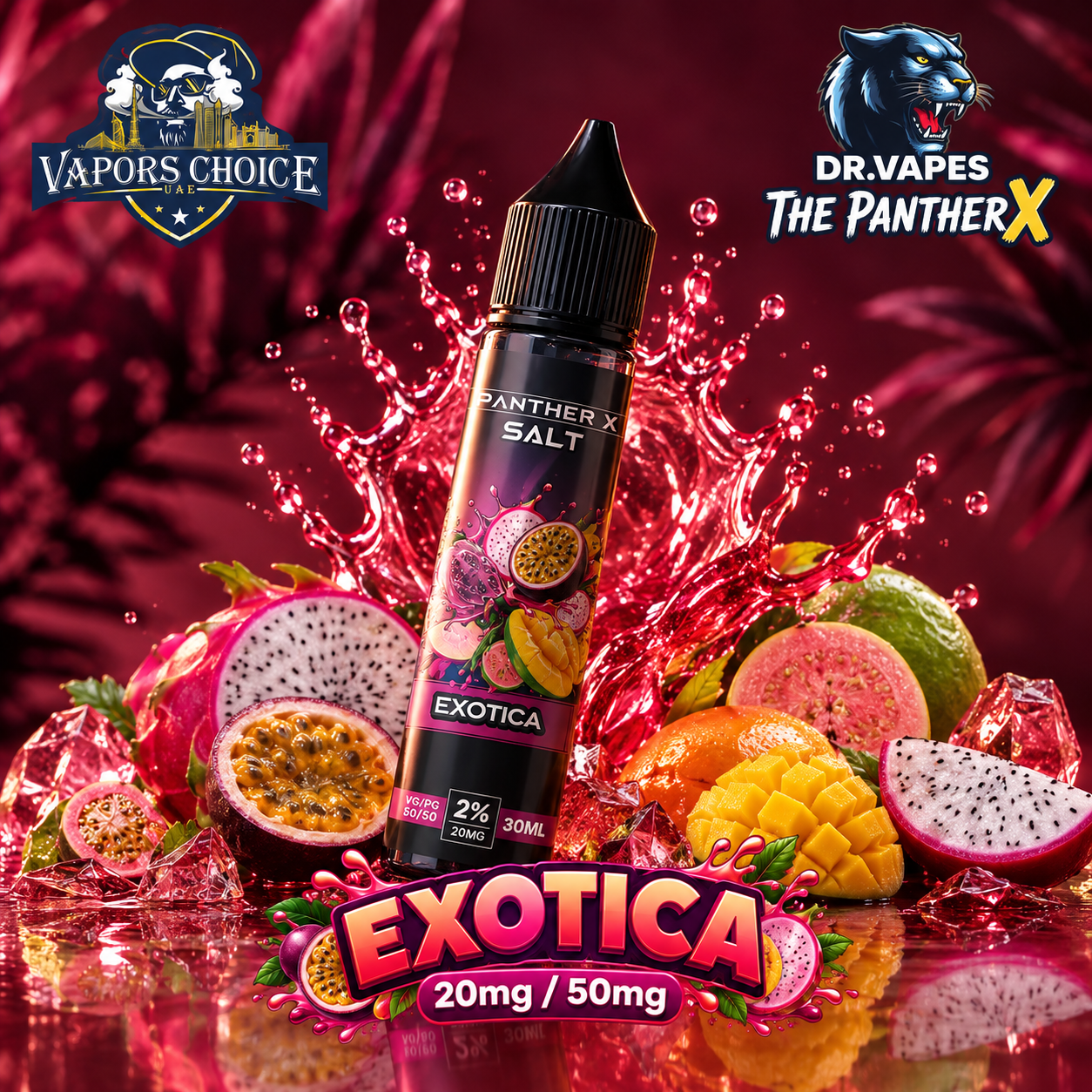 Dr Vapes The Panther X – Salt Nic E-Liquid 20mg (2%) / 50mg (5%)  30ML & Exotica & UAE & Dubai