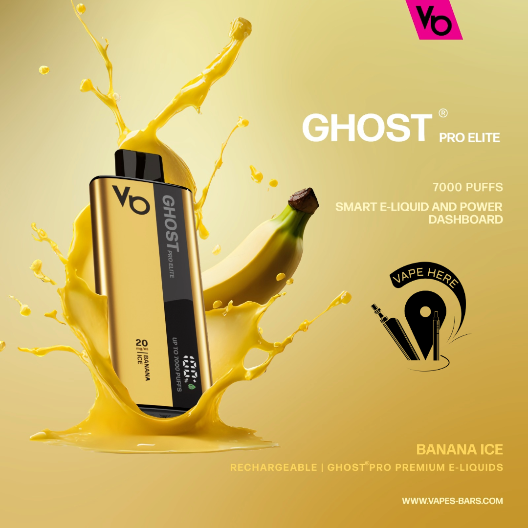 Ghost Pro Elite 7000 Puffs 20mg Disposable Vape Banana Ice UAE Dubai