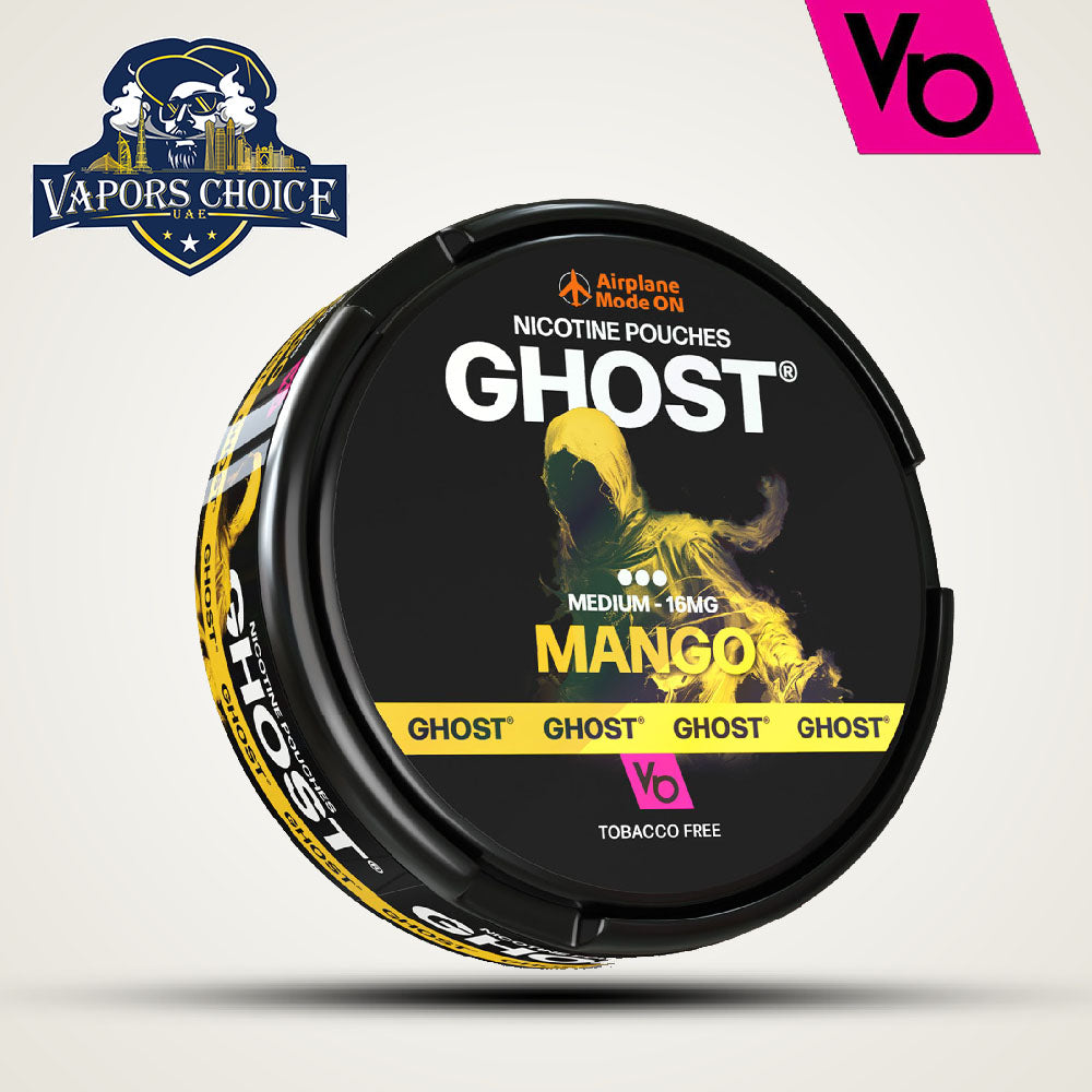 Vapes Bar Ghost Nic Pouches  (16mg & 25mg) Mango Medium 16mg UAE Ajman & Ras Al Khima