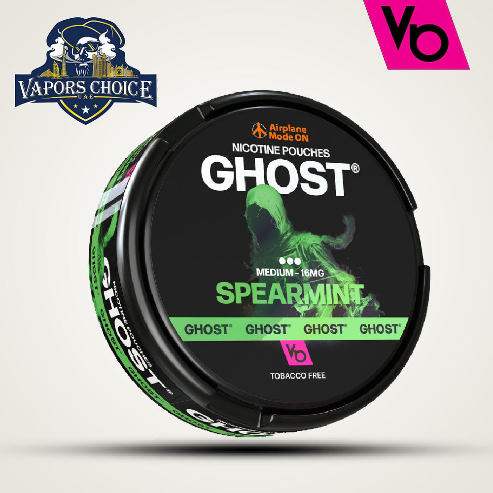 Vapes Bar Ghost Nic Pouches  (16mg & 25mg) Spearmint Medium 16mg UAE Dubai