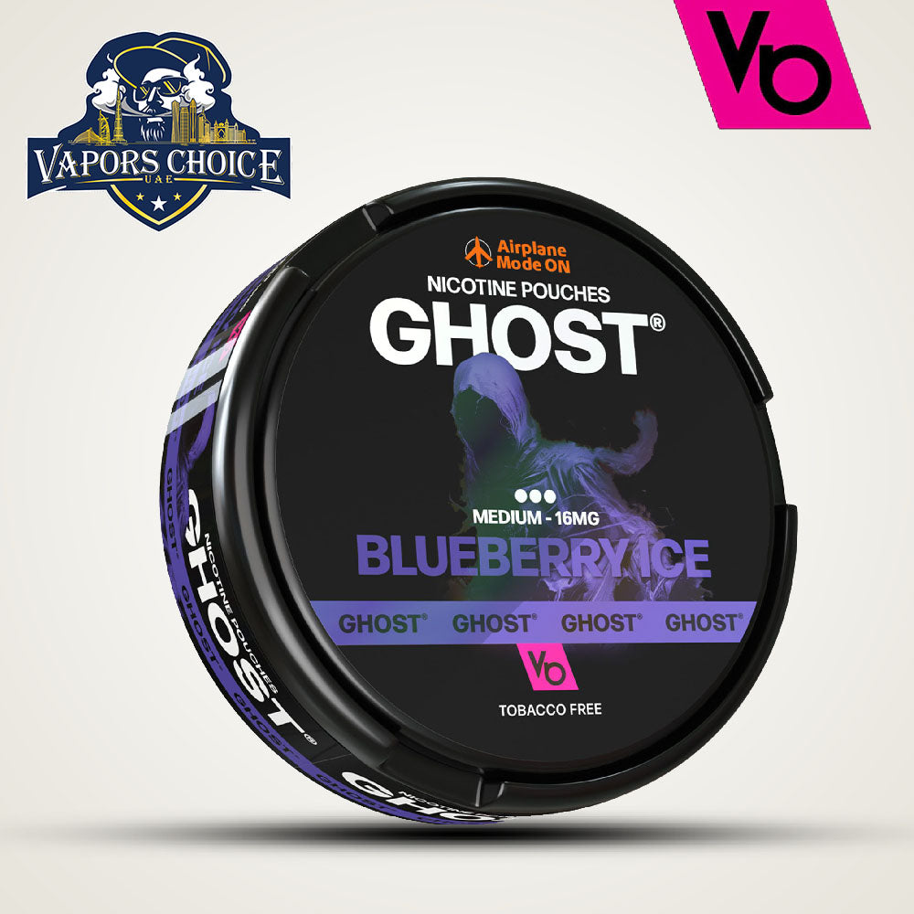 Vapes Bar Ghost Nic Pouches  (16mg & 25mg) Blueberry Ice Medium 16mg UAE Dubai