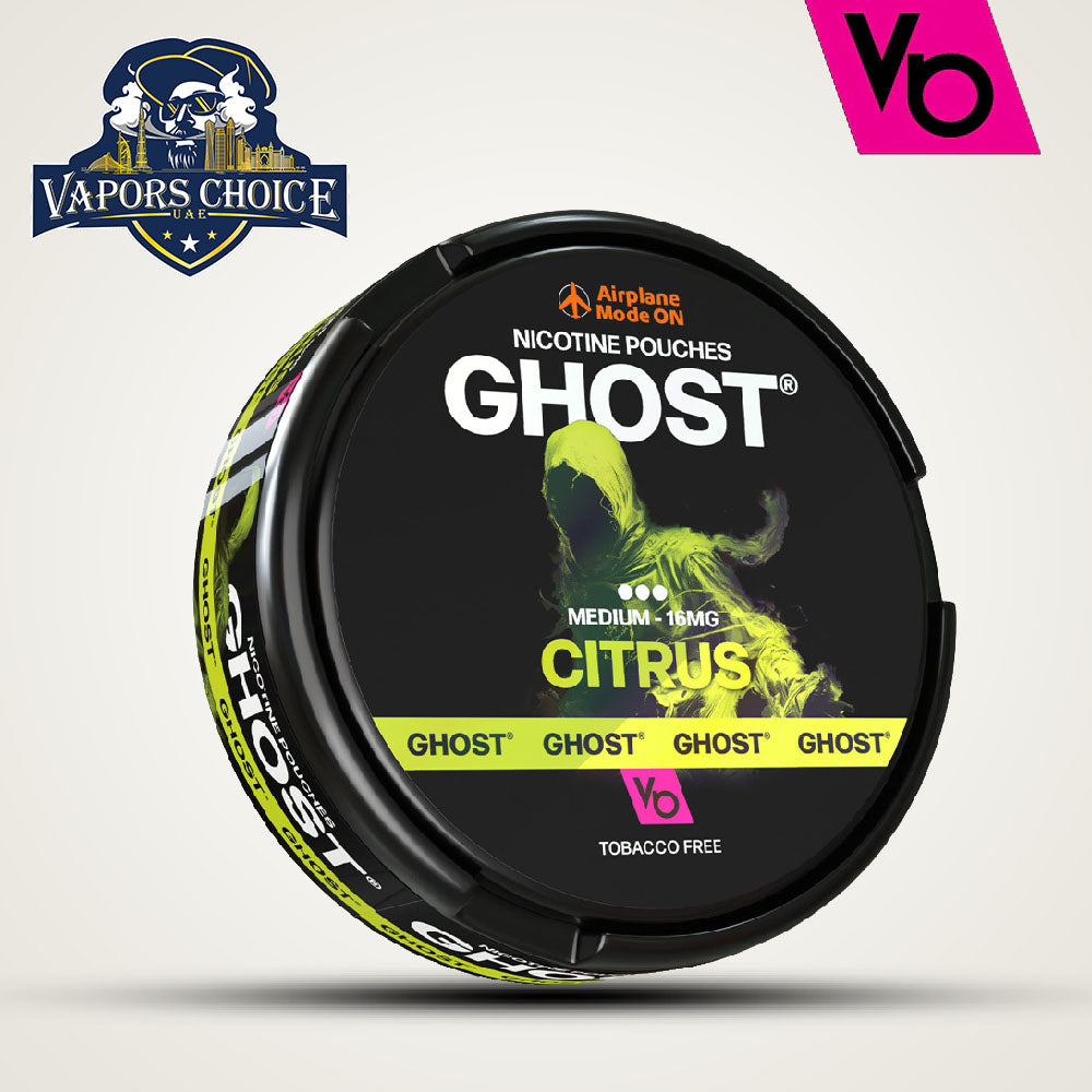 Vapes Bar Ghost Nic Pouches  (16mg & 25mg) Citrus Medium 16mg UAE Abu Dhabi