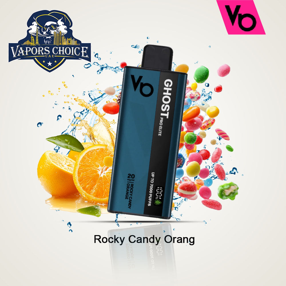 Ghost Pro Elite (20mg) 7000 PUFFS - DISPOSABLE VAPE Rocky Candy Orang UAE Dubai & Al Ain