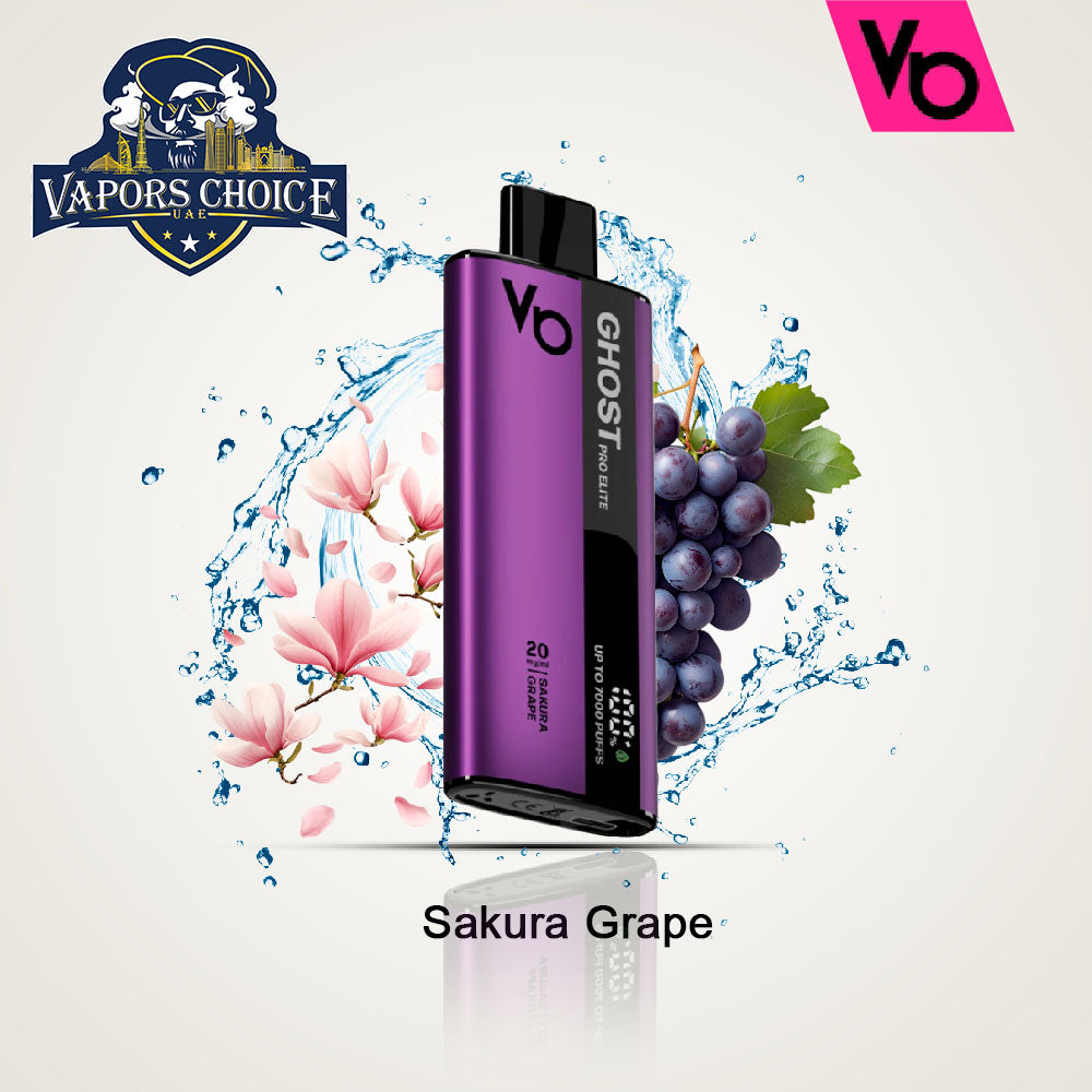 Ghost Pro Elite (20mg) 7000 PUFFS - DISPOSABLE VAPE Sakura Grape UAE Abu Dhabi & Ras Al-Khaimah 