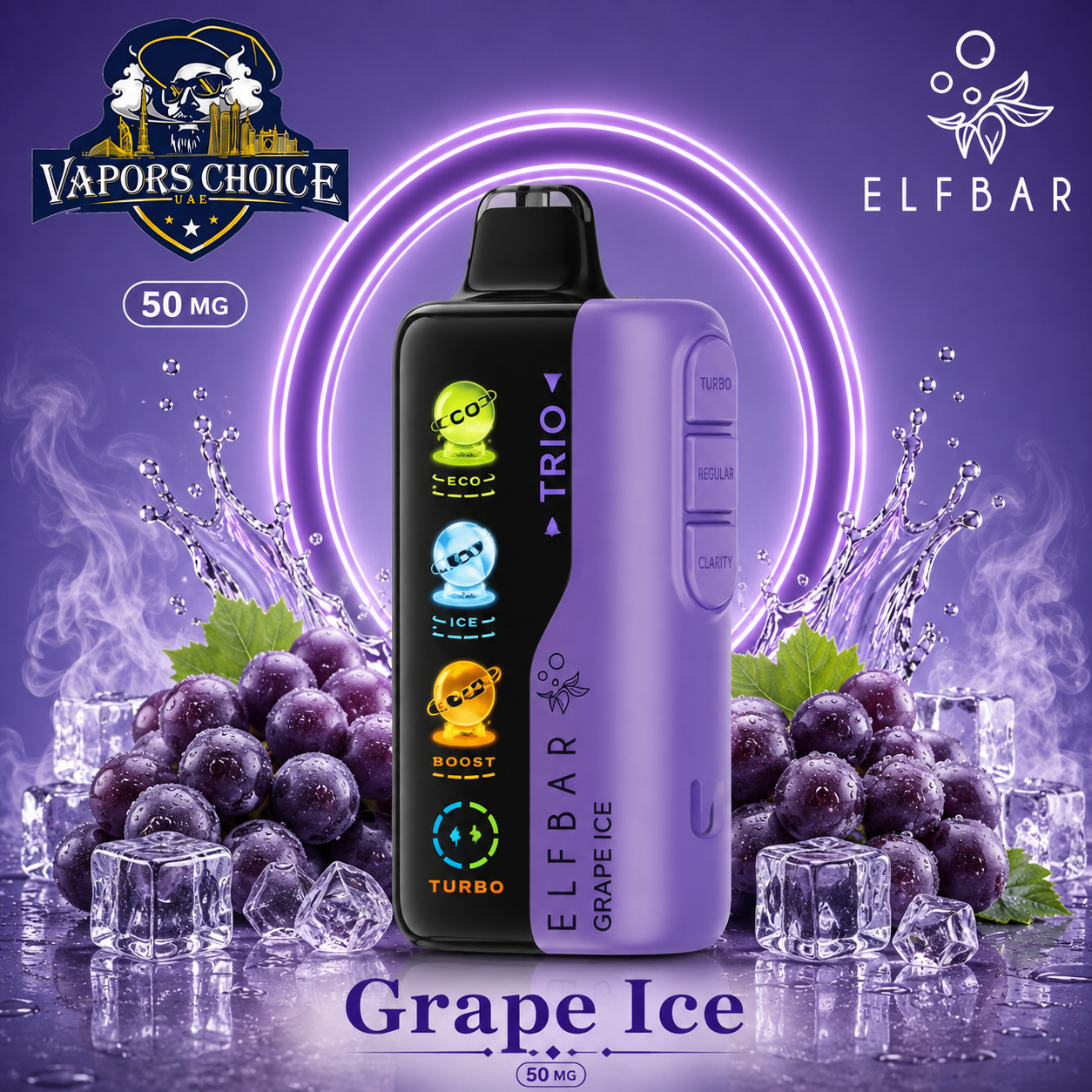 ELF BAR Trio 40K Puffs – Disposable Vape & Grape Ice & Fujairah