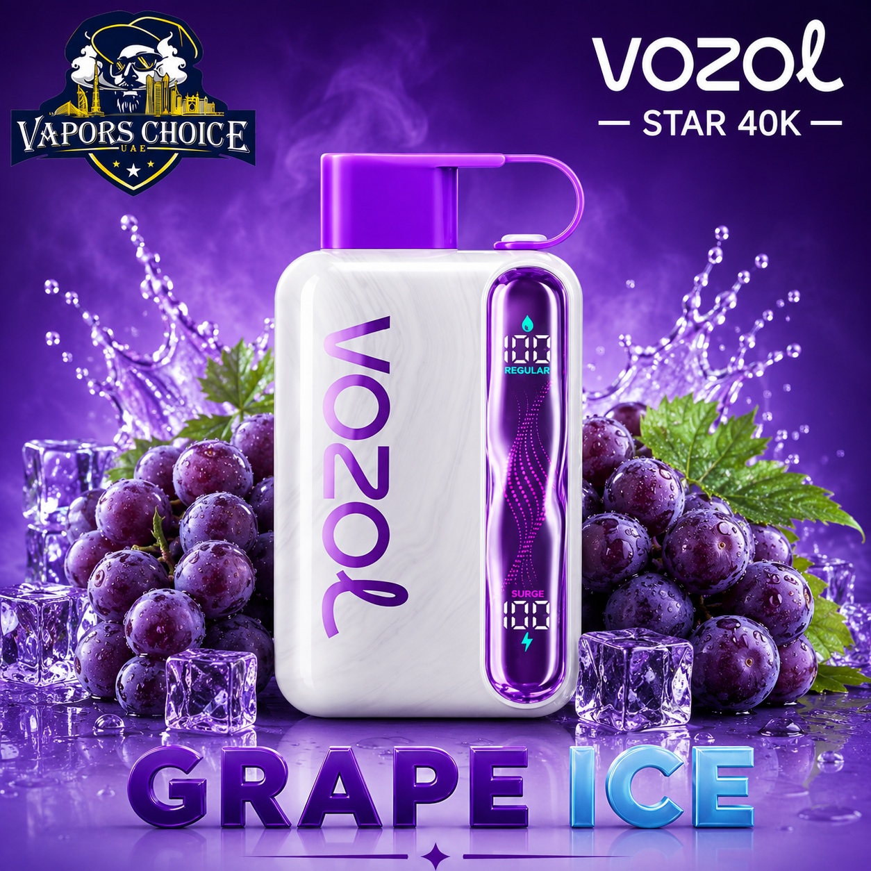 VOZOL STAR 40K Disposable Vape -Dual Power Mode & Grape Ice & UAE & Sharjah