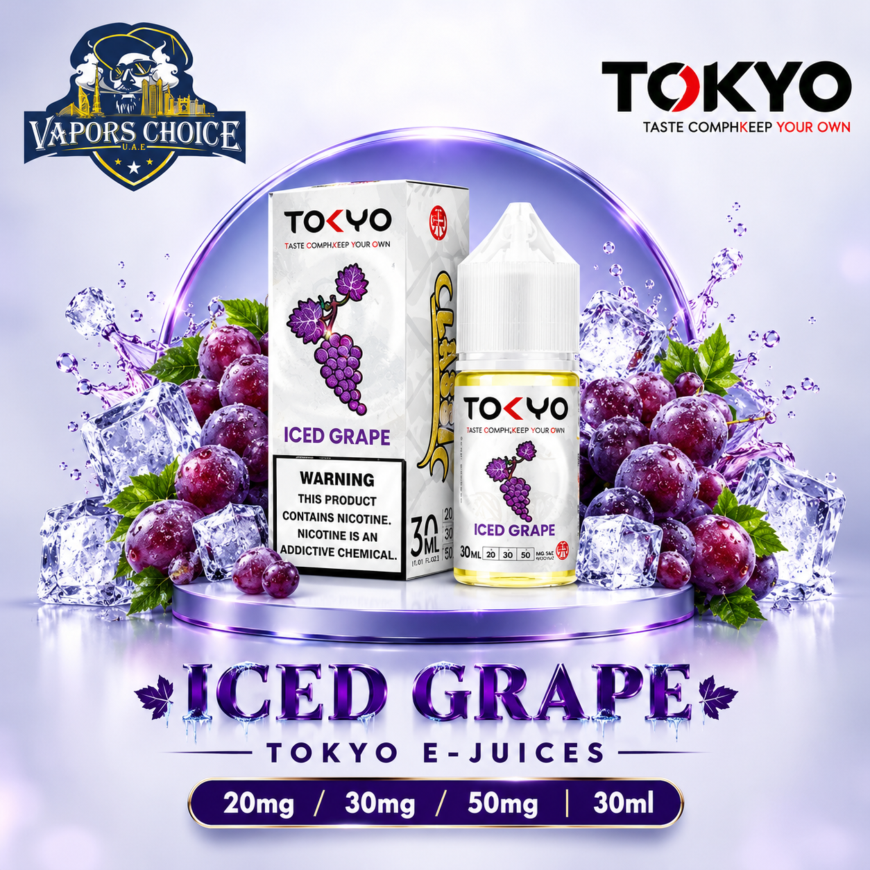 TOKYO E-JUICES SALTNIC 30ML – Classic Series & Iced Grape & UAE & Sharjah