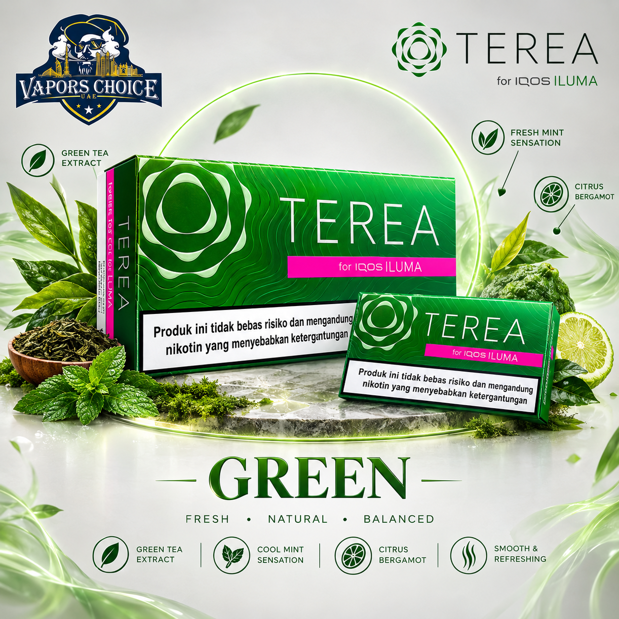 IQOS TEREA Sticks Indonesia (10 Packs) & Green & UAE & Ajman