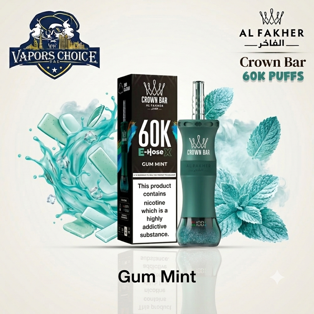 Al Fakher Crown Bar E-Hose X 60K Puffs Shisha Disposable Vape UAE Ajman 