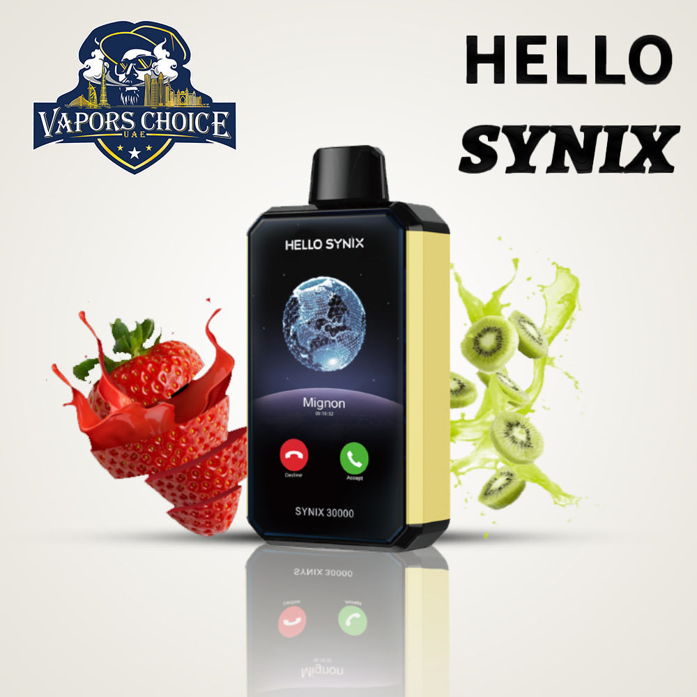 HELLO SYNIX 30000 PUFFS (50mg) SMARTPHONE DISPOSABLE VAPE AI CHAT & DISPLAY Strawberry Kiwi UAE Abu Dhabi